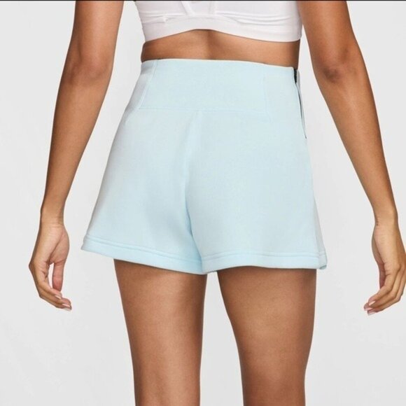 NIKE Tech Fleece High Waist 3” Pleated Shorts Size XL Ice Blue NEW - Picture 8 of 10